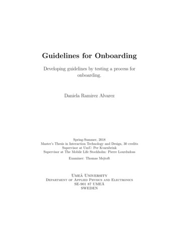 Guidelines For Onboarding - Umu.diva-portal 