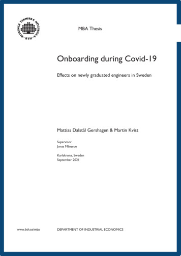 Onboarding During Covid-19 - Bth.diva-portal 