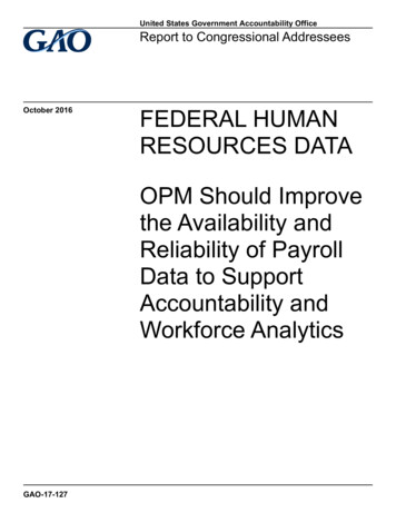 GAO-17-127, FEDERAL HUMAN RESOURCES DATA: OPM Should Improve The .