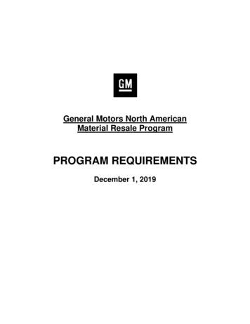 General Motors North American Material Resale Program - Mill Steel Company