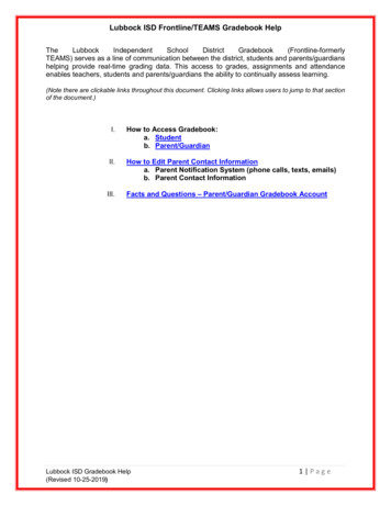 Lubbock ISD Frontline/TEAMS Gradebook Help