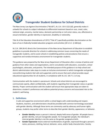 Transgender Student Guidance For School Districts - Government Of New .