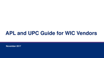 APL And UPC Guide For WIC Vendors