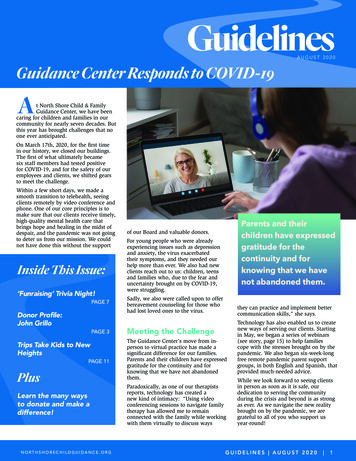 AUGUST 2020 Guidance Center Responds To COVID-19