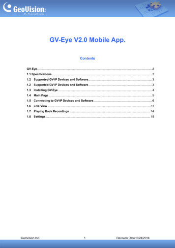 GV-Eye V2.0 Mobile App. - Worldeyecam, INC