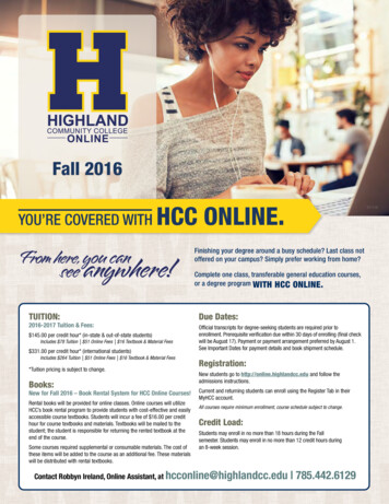 Fall 2016 - Highlandcc.edu