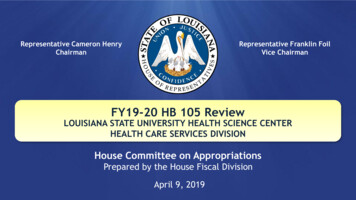 FY19-20 HB 105 Review - Louisiana House Of Representatives