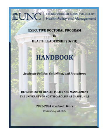HANDBOOK - Sph.unc.edu