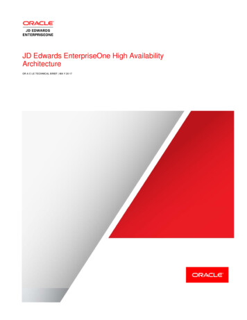 JD Edwards EnterpriseOne High Availability Architecture - Oracle