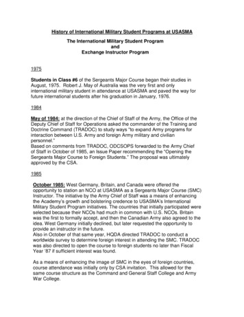 History Of The International Military Student Program At USASMA