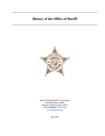 History Of The Office Of Sheriff - Ncsheriffs 