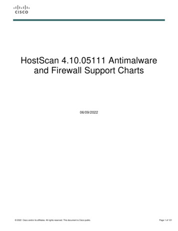 HostScan Antimalware And Firewall Support Charts, Version 4.10 - Cisco