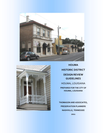 Houma Louisiana Historic District Design Guidelines