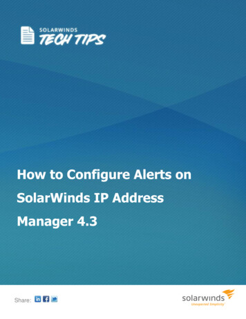 How To Configure Alerts On SolarWinds IP Address Manager 4
