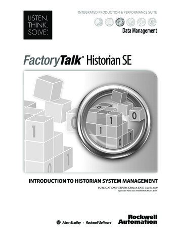 Introduction To Historian Server System Management - Rockwell Automation