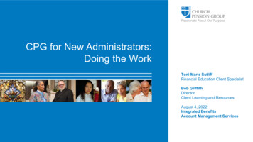 CPG For New Administrators: Doing The Work