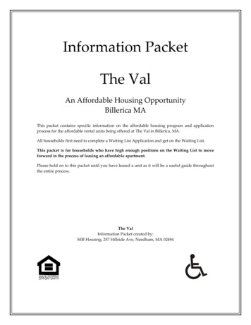 Information Packet The Val - SEB HOUSING