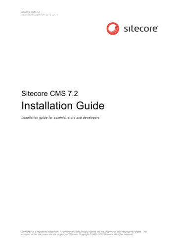 Sitecore CMS 7.2 Installation Guide