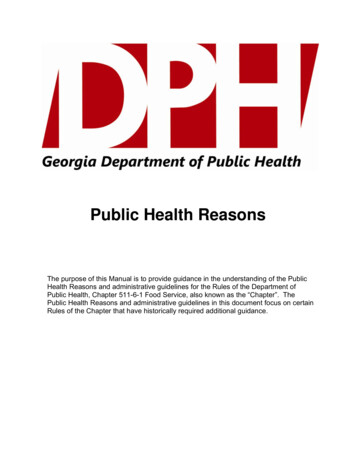 Public Health Reasons