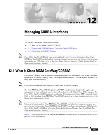 Managing CORBA Interfaces - Cisco