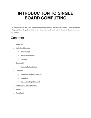 INTRODUCTION TO SINGLE BOARD COMPUTING - IDC-Online