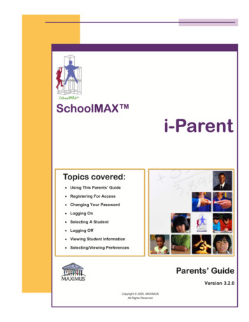 SchoolMAX I-Parent Parents' Guide 3.2.0