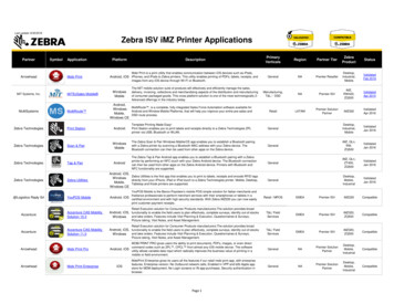 Zebra ISV IMZ Printer Applications