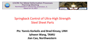 Springback Control Of Ultra-High Strength Steel Sheet Parts
