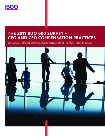 The 2011 BDO 600 Survey - CeO AnD CFO COmpenSaTiOn PraCTiCeS - HyperSites