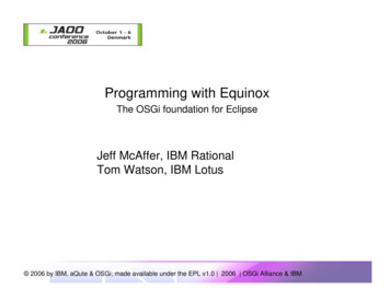 Programming With Equinox - Eclipse