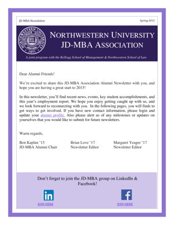 JD-MBA Newsletter Spring 2015