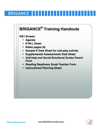 BRIGANCE Training Handouts