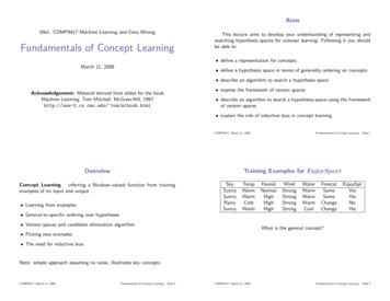 09s1: COMP9417 Machine Learning And Data Mining Fundamentals Of Concept .