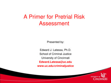 A Primer For Pretrial Risk Assessment - Kscourts 