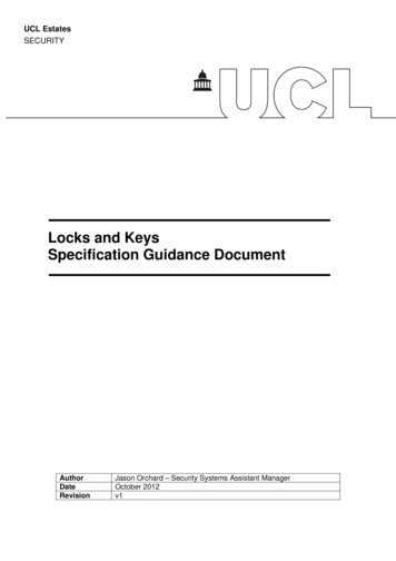 Locks And Keys Specification Guidance Document