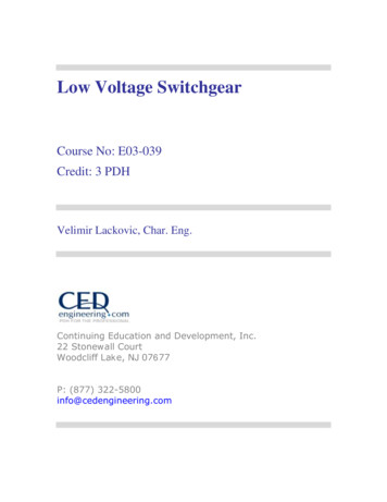Low Voltage Switchgear - CED Engineering