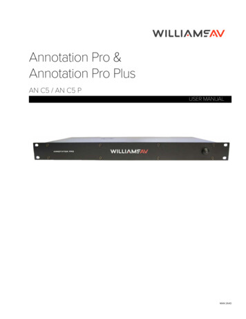 Annotation PRO User Manual - Williams AV