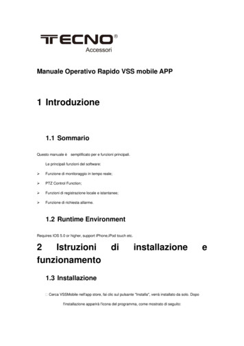 Manuale Operativo Rapido VSS Mobile APP - Tecnoaccessori