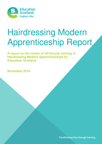 Hairdressing Modern, Apprenticeship Report 18/11/16 - Education Scotland