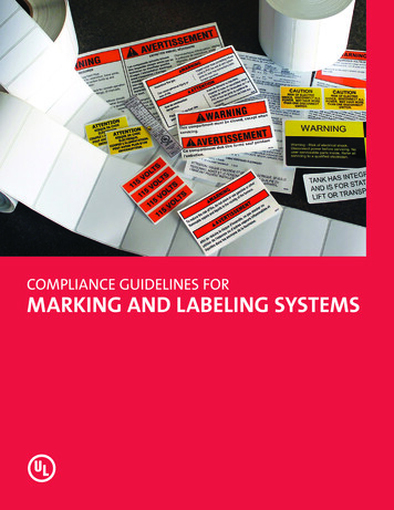 COMPLIANCE GUIDELINES FOR MARKING AND LABELING SYSTEMS - UL Solutions