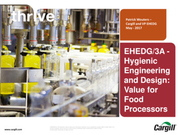 EHEDG/3A - Hygienic Engineering And Design: Value For Food Processors