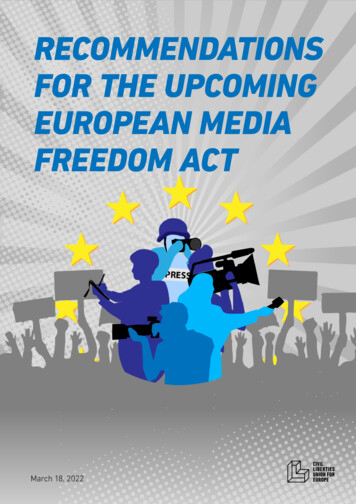 Recommendations For The Upcoming European Media Freedom Act