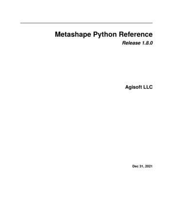 Metashape Python Reference