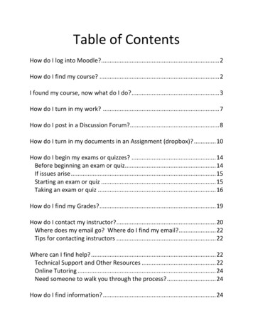 Table Of Contents - OCCC
