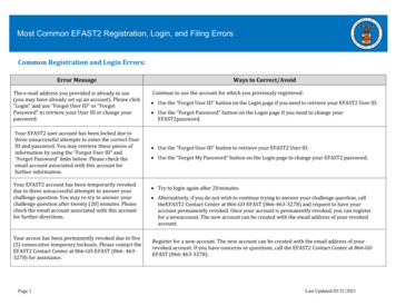 Most Common EFAST2 Registration, Login, And Filing Errors - DOL