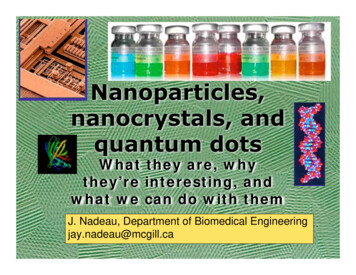 Nanoparticles, Nanocrystals, And Quantum Dots - McGill University