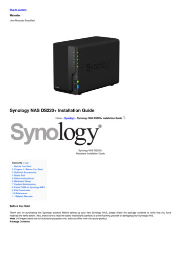 Synology NAS DS220 Installation Guide - Manuals 
