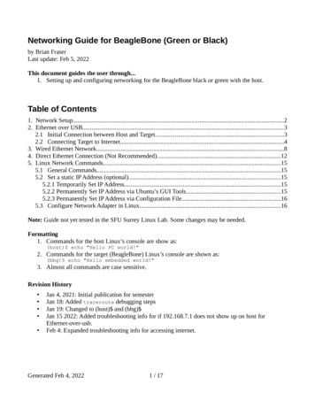 Networking Guide For BeagleBone (Green Or Black) - Simon Fraser University