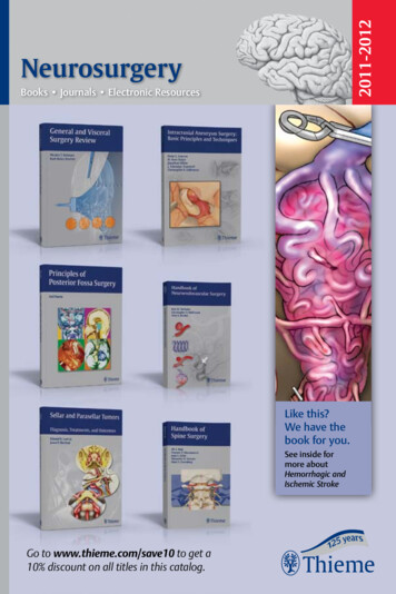 Neurosurgery - Thieme Medical Publishers