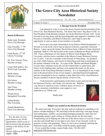 The Grove City Area Historical Society Newsletter